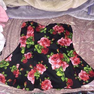 Strapless floral top